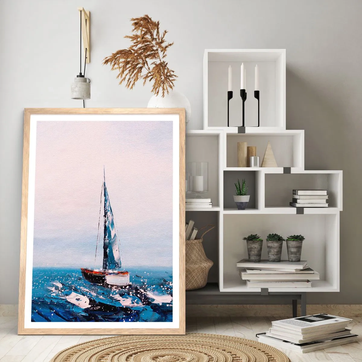 Poster in einem Rahmen aus heller Eiche - Bruderschaft des Windes - 30x40 cm
