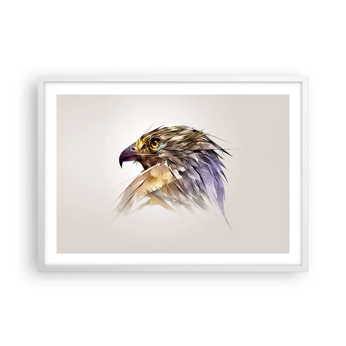 Poster in einem weißen Rahmen - Porträt eines Kriegers - 70x50 cm