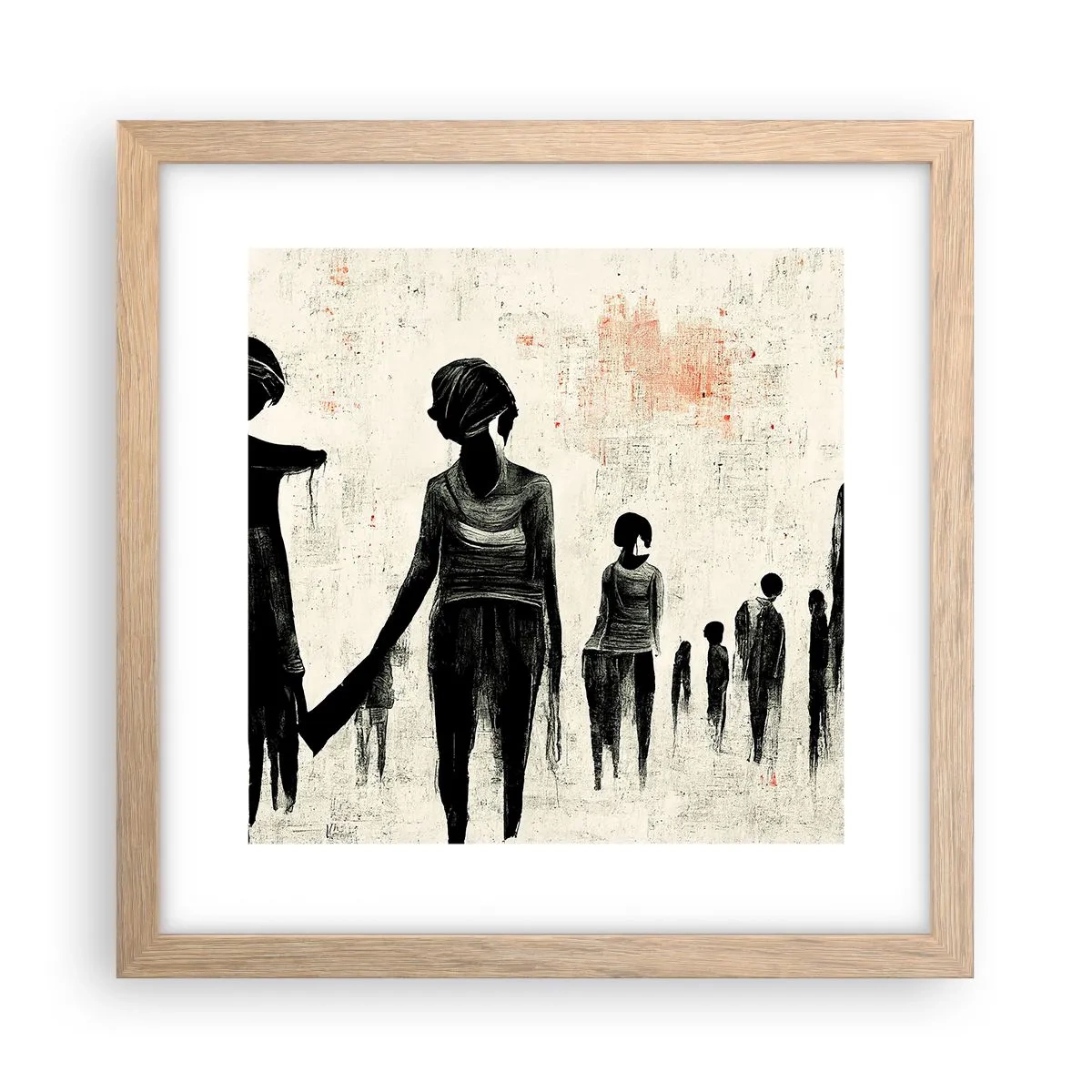 Poster in einem Rahmen aus heller Eiche - Gegen die Einsamkeit - 30x30 cm