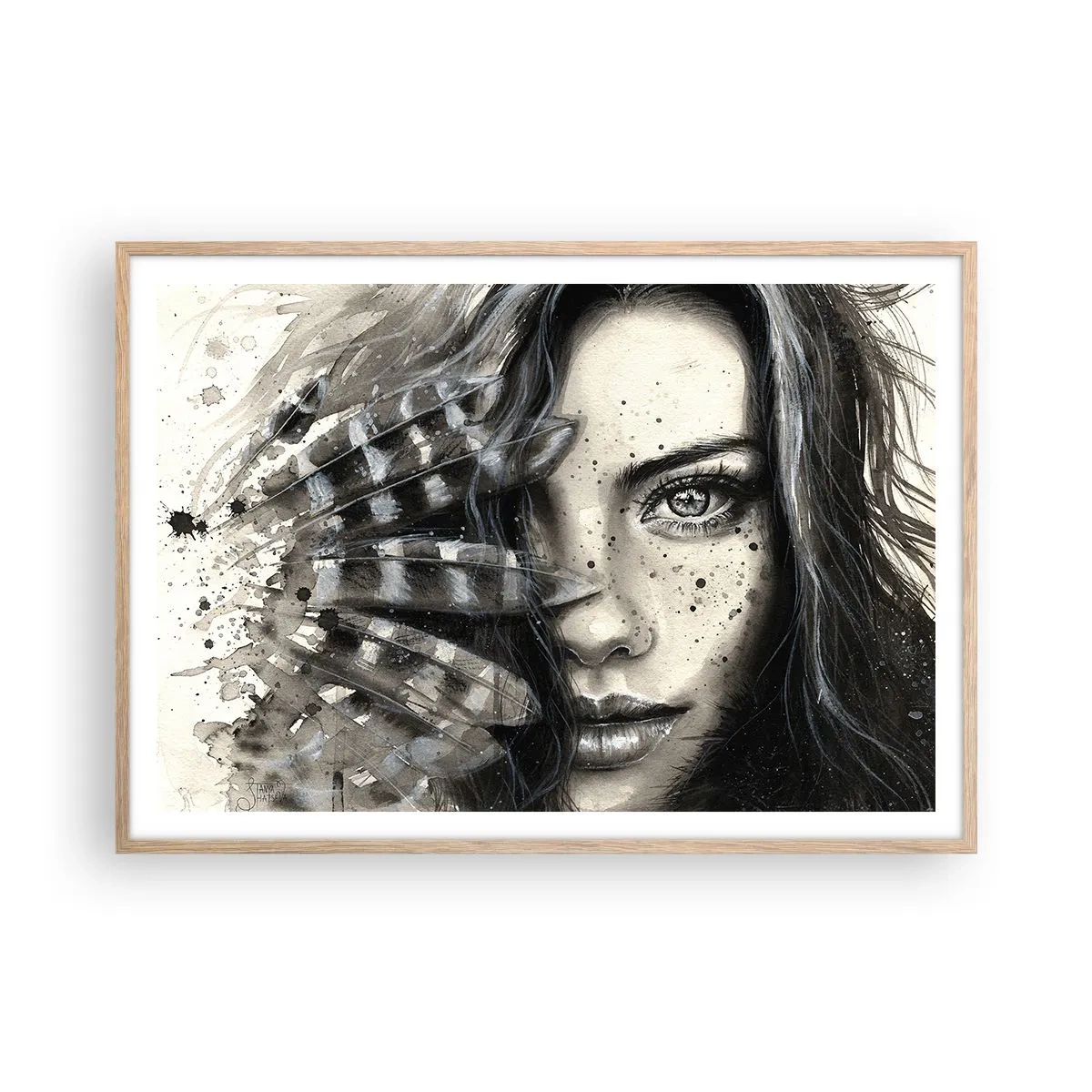 Poster in einem Rahmen aus heller Eiche - Wilde Schönheit - 100x70 cm