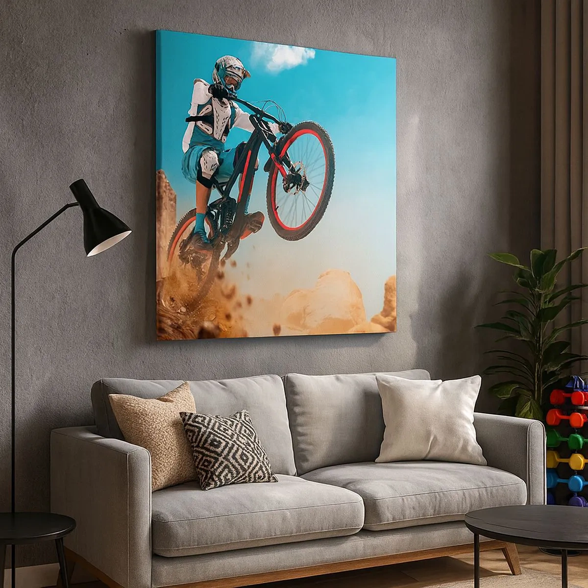 Bild auf Leinwand - Leinwandbild - Fahrrad-Wahnsinn-Dämon - 30x30 cm