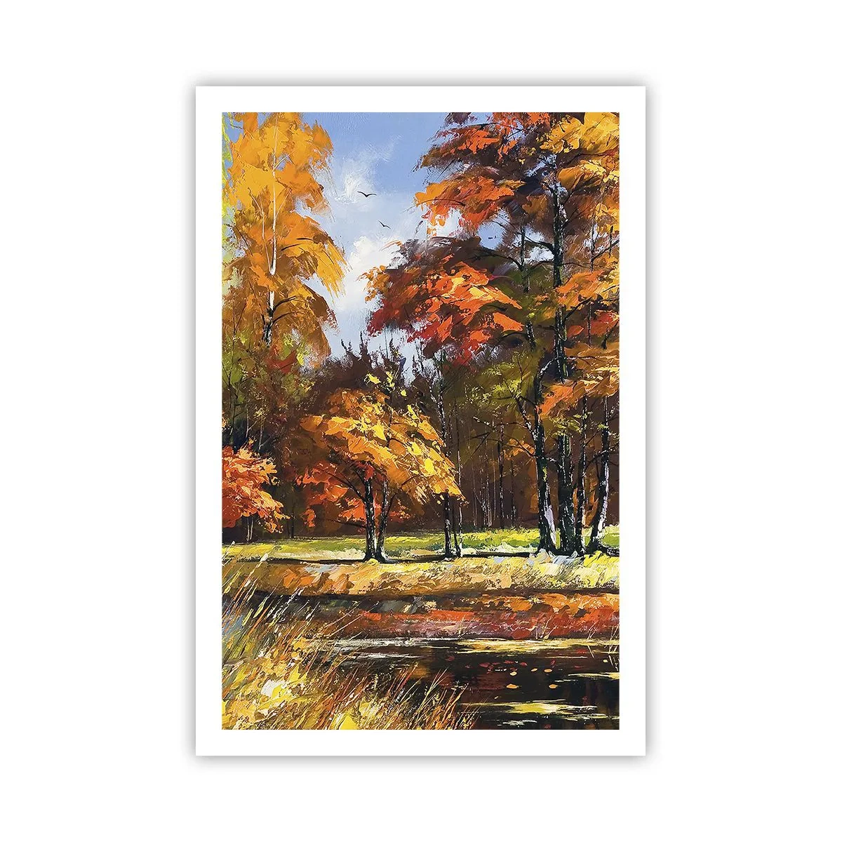 Poster - Landschaft in Gold und Bronze - 61x91 cm