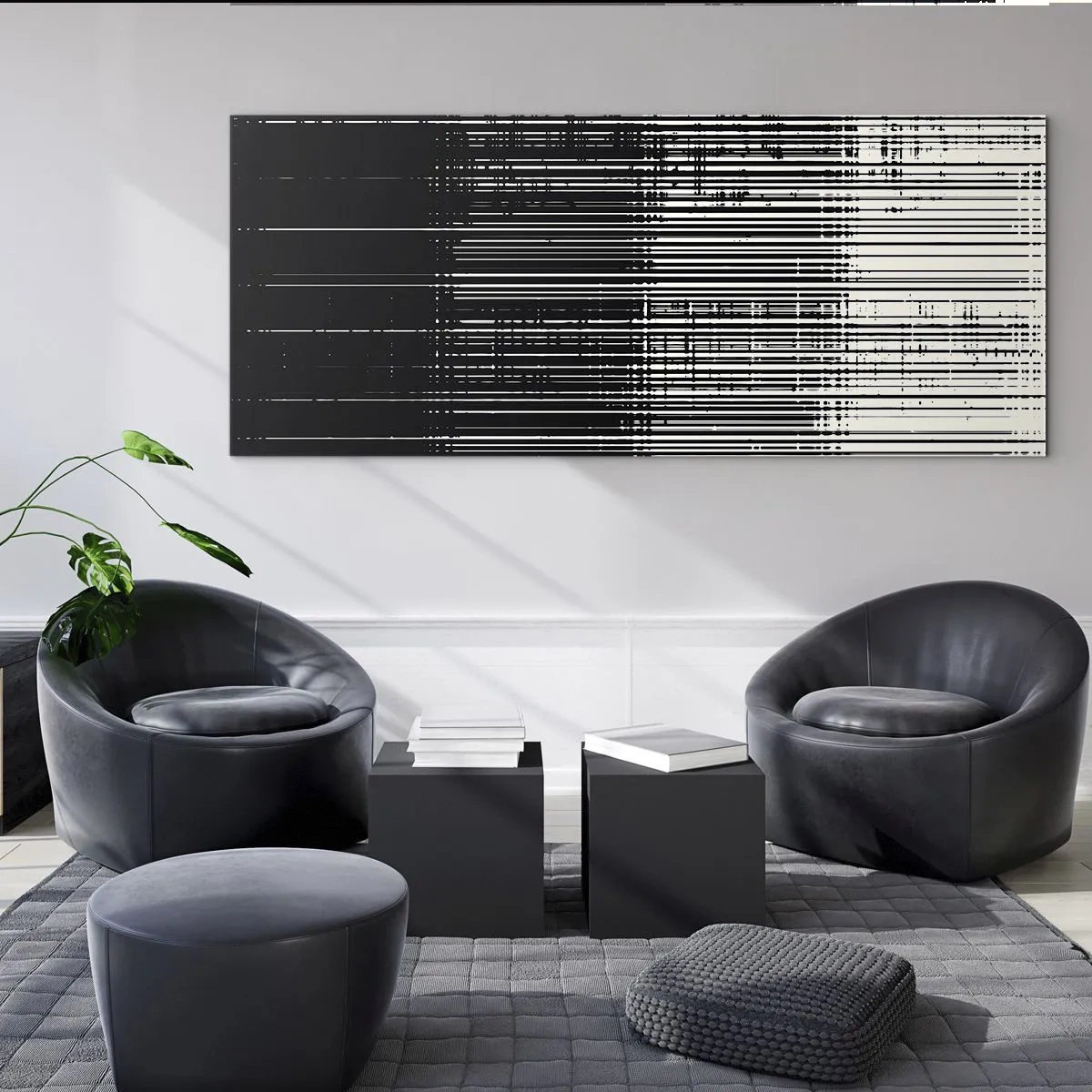 Glasbild - Bild auf glas - Wellen und Vibrationen - 100x40 cm