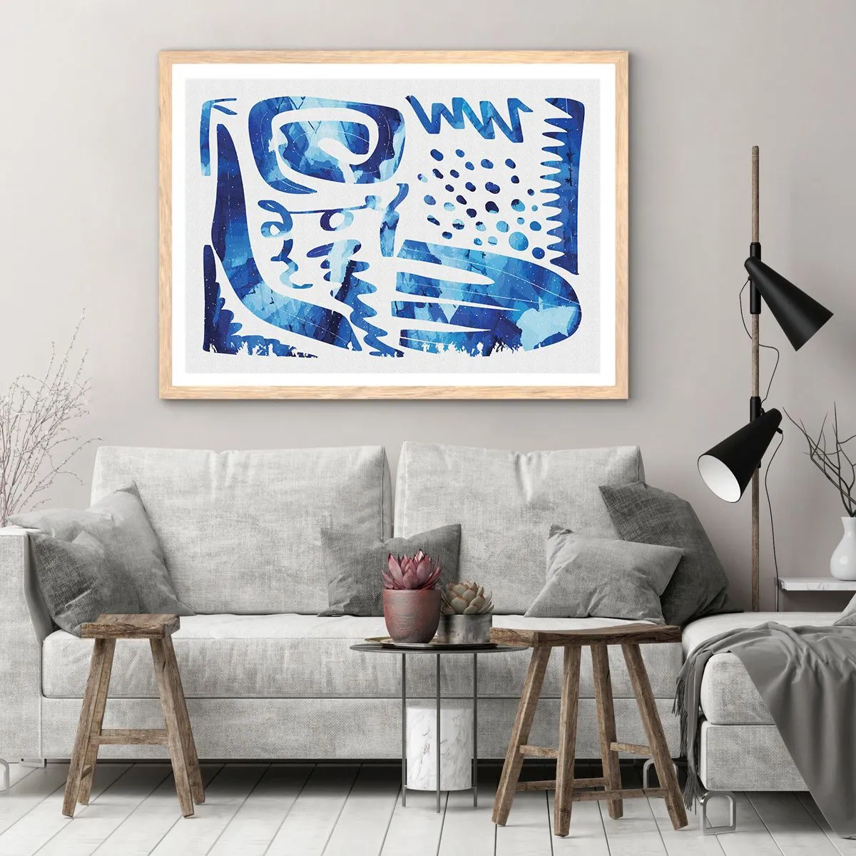 Poster in einem Rahmen aus heller Eiche - Zurück zu den Wurzeln - 70x50 cm