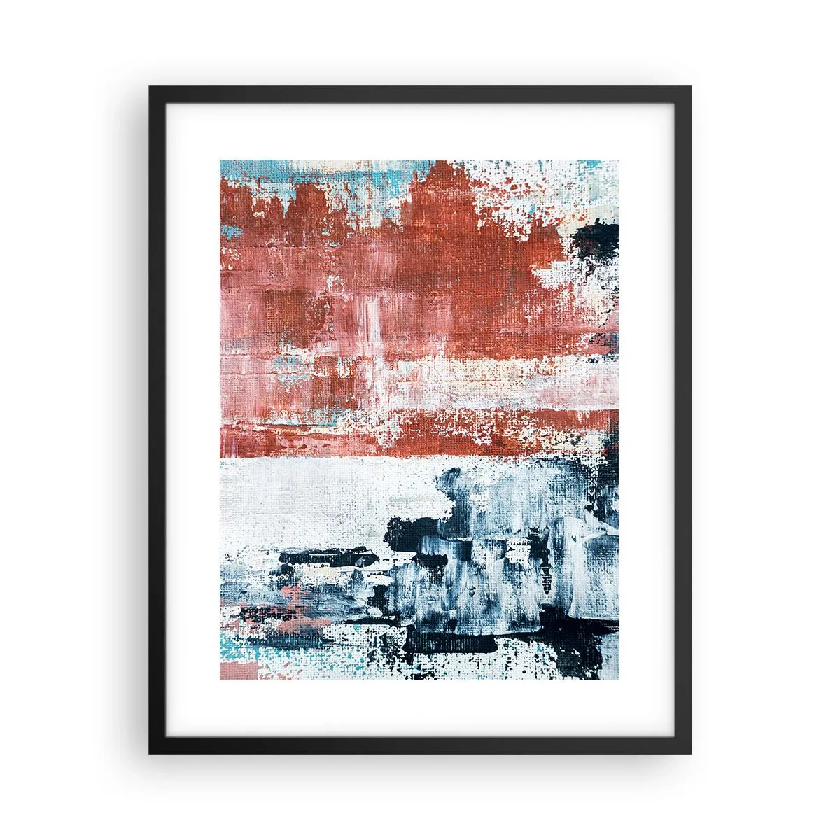 Poster in einem schwarzem Rahmen - Fünfzig-Fünfzig abstrakt - 40x50 cm