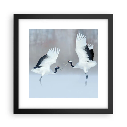 Poster in einem schwarzem Rahmen - Tanz im Nebel - 30x30 cm