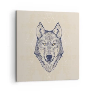 Bild auf Leinwand - Leinwandbild - Ein Alpha mit durchdringendem Blick - 50x50 cm