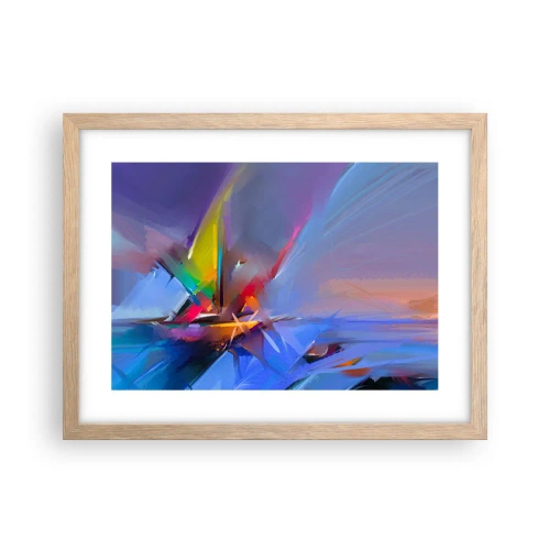 Poster in einem Rahmen aus heller Eiche - Propeller wie ein Vogel - 40x30 cm