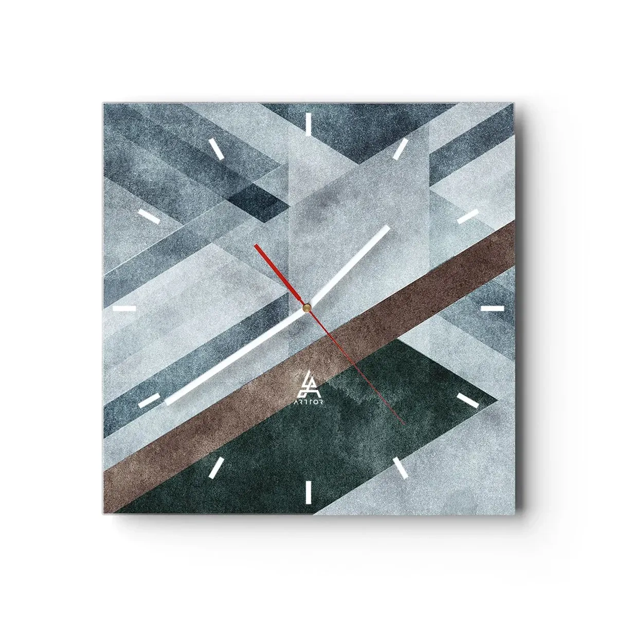 Wanduhr - Glasuhr - Anspruchsvolle Eleganz der Geometrie - 40x40 cm