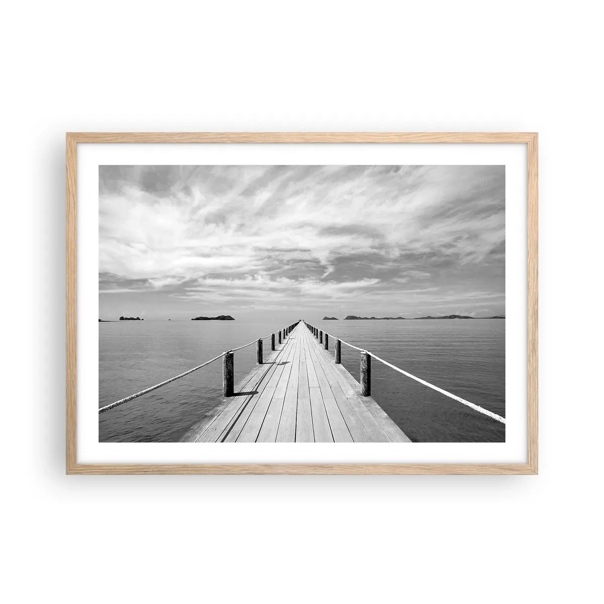 Poster in einem Rahmen aus heller Eiche - Oder vielleicht eine Reise ... - 70x50 cm