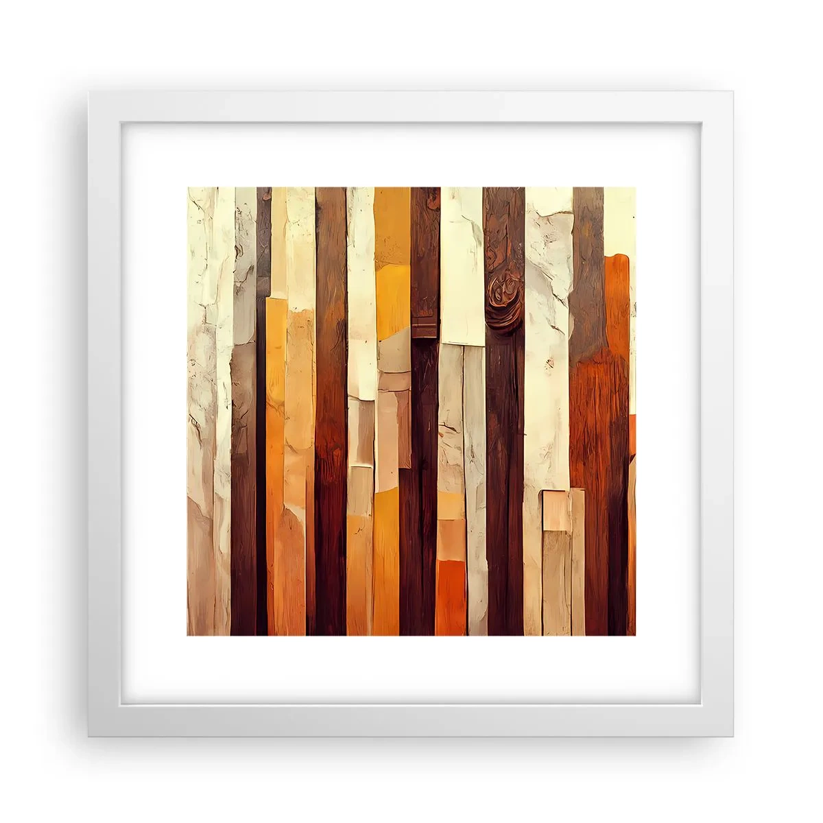 Poster in einem weißen Rahmen - Hymne der Waldbäume - 30x30 cm