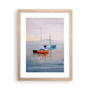 Poster in einem Rahmen aus heller Eiche - Wohlverdiente Ruhe - 30x40 cm