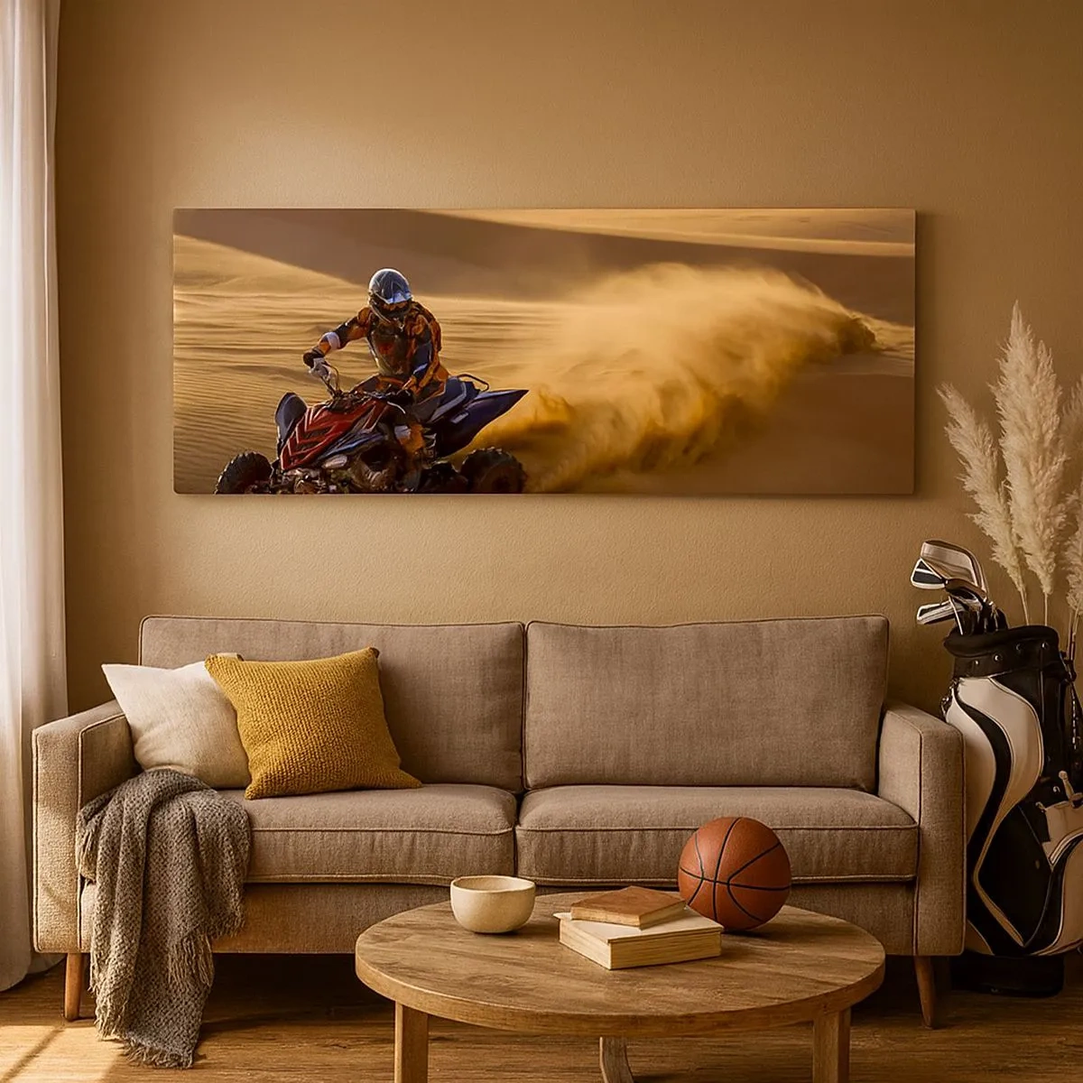 Bild auf Leinwand - Leinwandbild - Auf den Sandwellen - 100x40 cm
