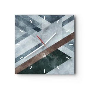 Wanduhr - Glasuhr - Anspruchsvolle Eleganz der Geometrie - 40x40 cm