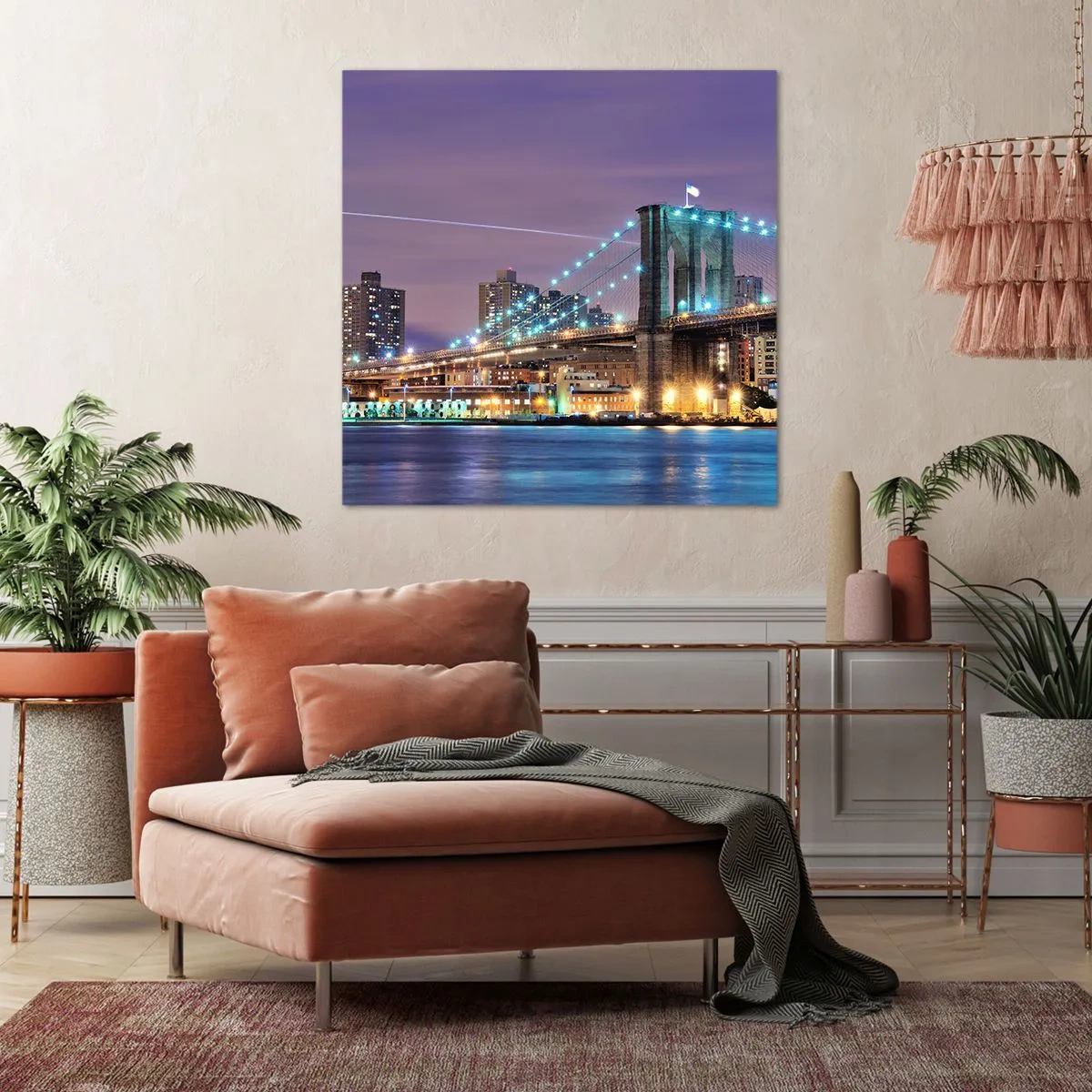 Bild auf Leinwand - Leinwandbild - Seit vielen Jahren die Brooklyn Bridge - 40x40 cm