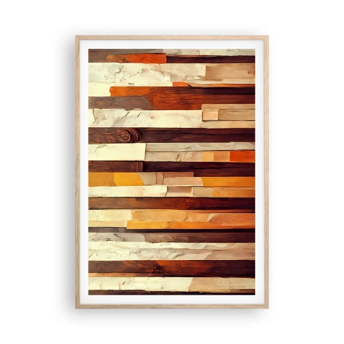 Poster in einem Rahmen aus heller Eiche - Hymne der Waldbäume - 70x100 cm