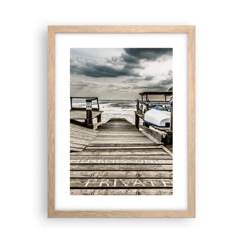 Poster in einem Rahmen aus heller Eiche - Mitternachtsstrand - 30x40 cm