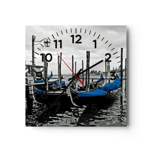 Wanduhr - Glasuhr - Nachdenkliches Venedig - 40x40 cm