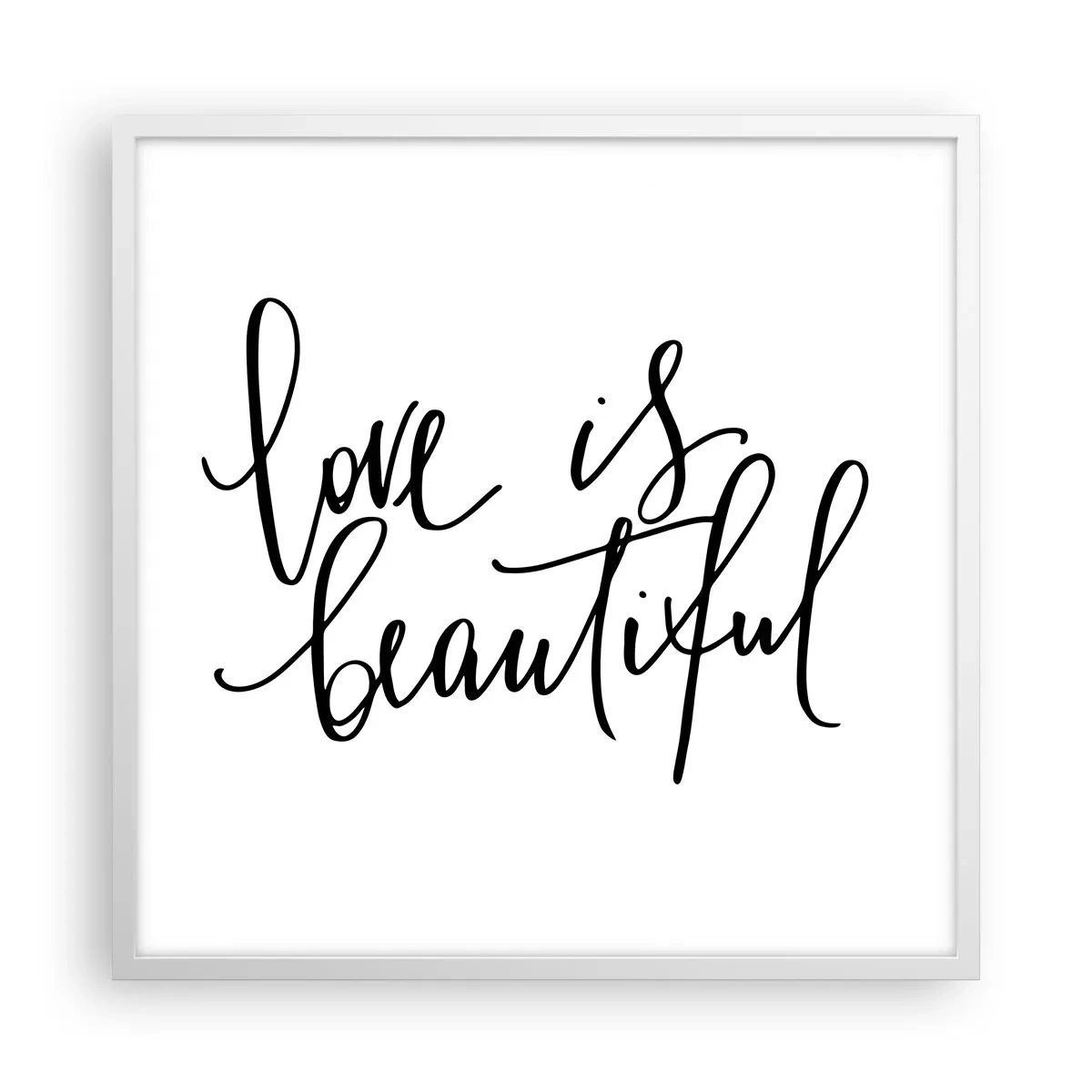 Poster in einem weißen Rahmen - Lies und wiederhol - 60x60 cm