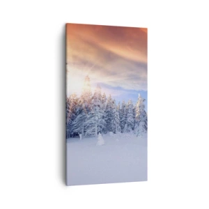 Bild auf Leinwand - Leinwandbild - Ein verschneites Naturschauspiel - 45x80 cm