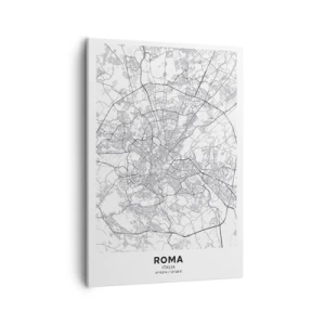 Bild auf Leinwand - Leinwandbild - Ein Stadtplan im minimalistischen Stil mit zarten Linien - 50x70cm - Römischer Kreis - Moderne Wanddekoration für Wohnzimmer und Schlafzimmer ARTTOR