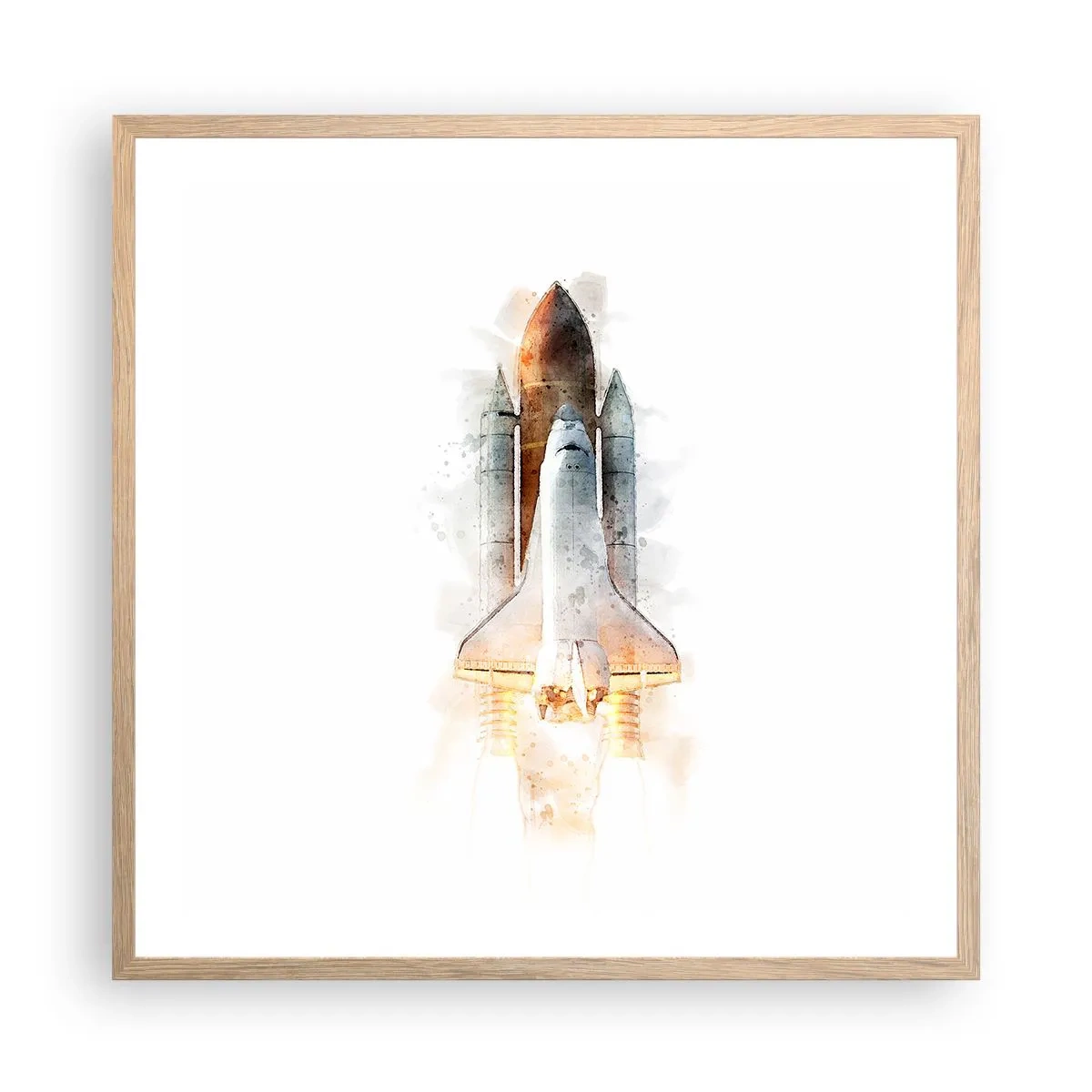 Poster in einem Rahmen aus heller Eiche - Entdecker für den Anfang - 60x60 cm