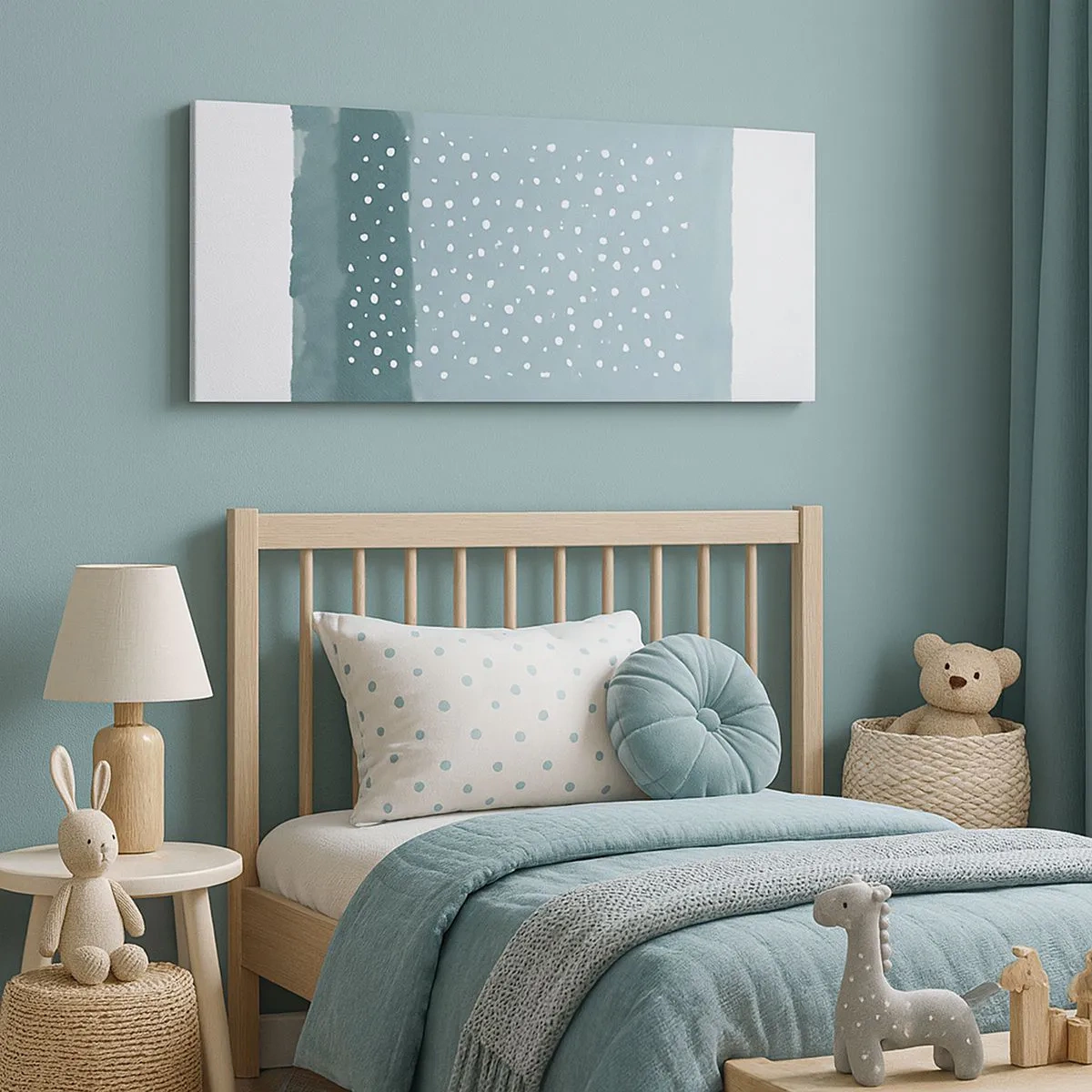 Bild auf Leinwand - Leinwandbild - Auf Blau gewachsen - 100x40 cm