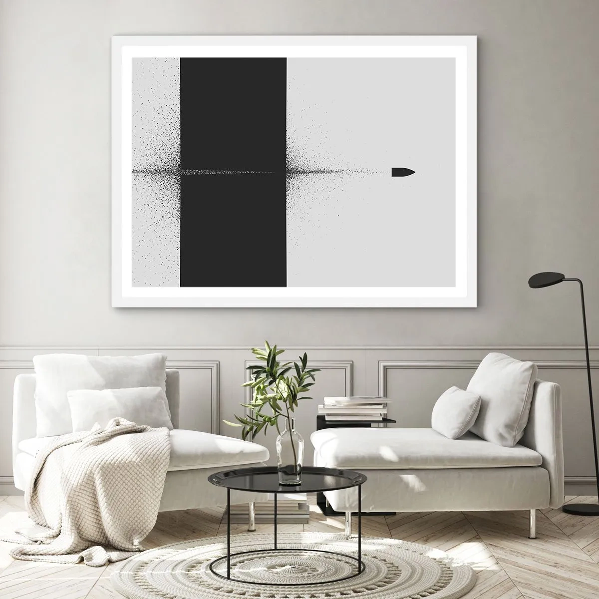 Poster in einem weißen Rahmen - Direkt zum Ziel - 100x70 cm
