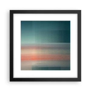 Poster in einem schwarzem Rahmen - Abstraktion: Lichtwellen - 30x30 cm