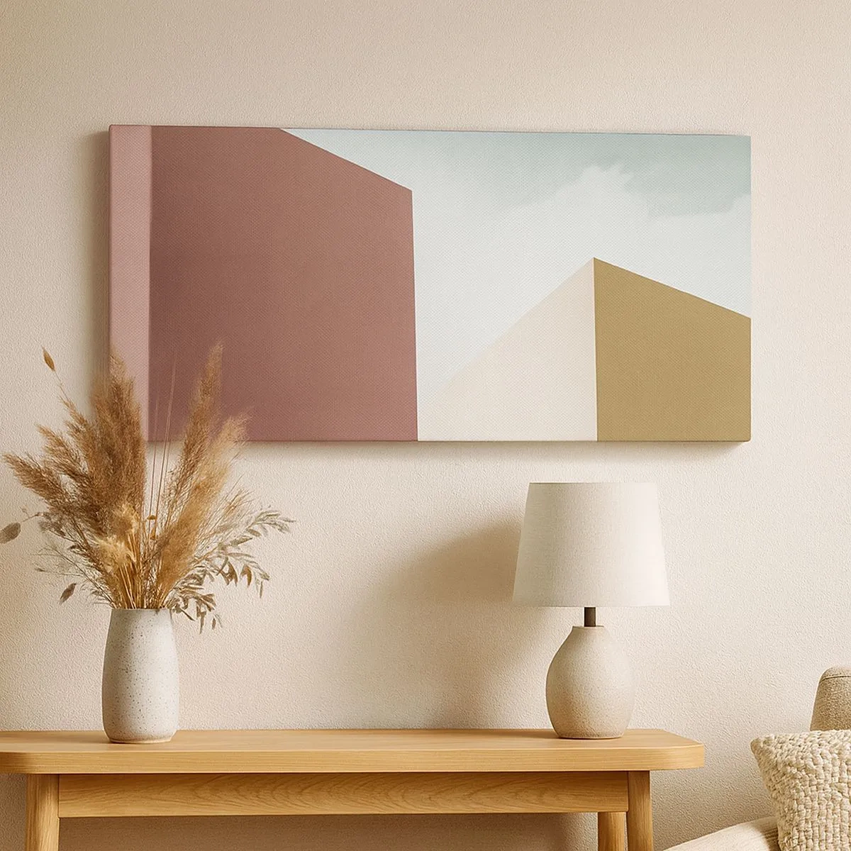 Bild auf Leinwand - Leinwandbild - Geometrie des sonnigen Sommers - 100x40 cm