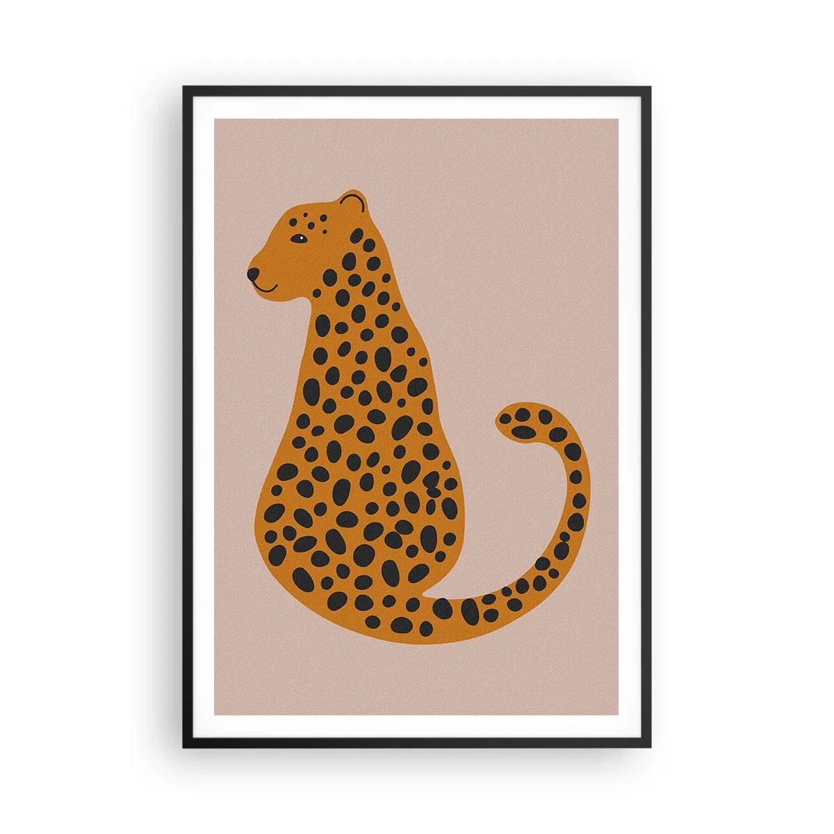 Poster in einem schwarzem Rahmen - Leopardenmuster ist ein modisches Muster - 70x100 cm