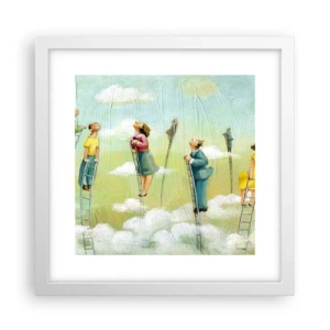 Poster in einem weißen Rahmen - Hinter deinem Traum - 30x30 cm