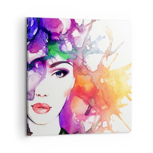 Bild auf Leinwand - Leinwandbild - Mit dem Kopf in den Wolken - 50x50 cm