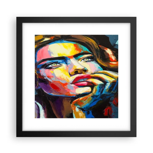 Poster in einem schwarzem Rahmen - Träume fliegen am Himmel wie Vögel - 30x30 cm