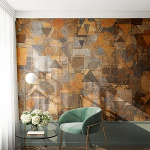 Selbstklebende Fototapete Deluxe Sticker - Die Welt in Form - Abstraktion, Stück, Modernes Muster - 350x256 cm