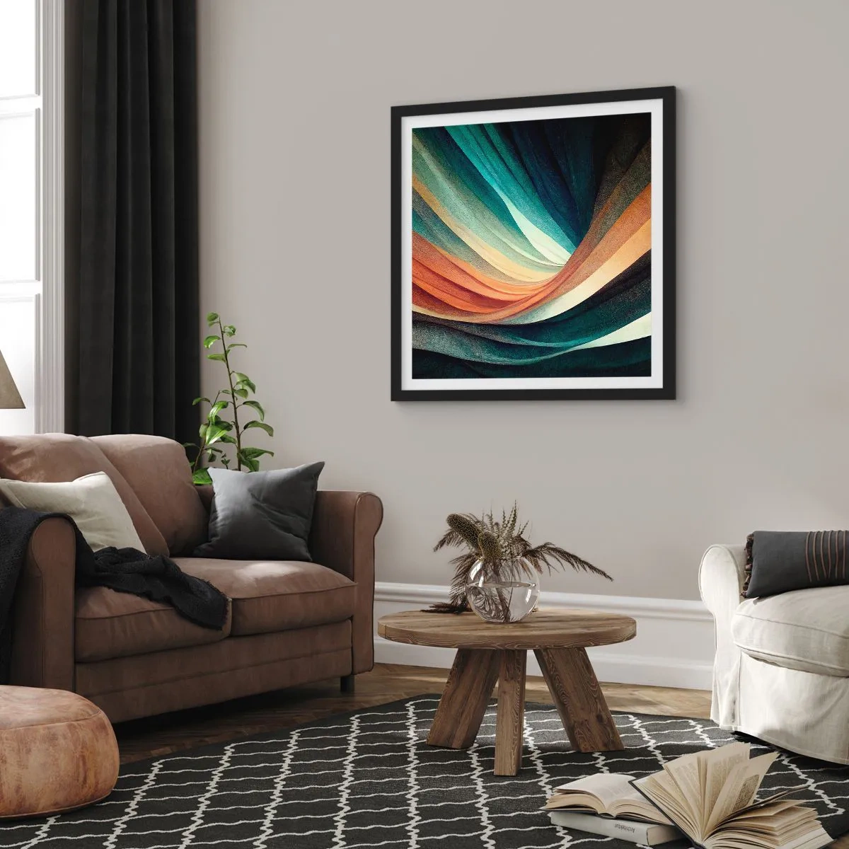 Poster in einem schwarzem Rahmen - Aus Farben gewebt - 40x40 cm