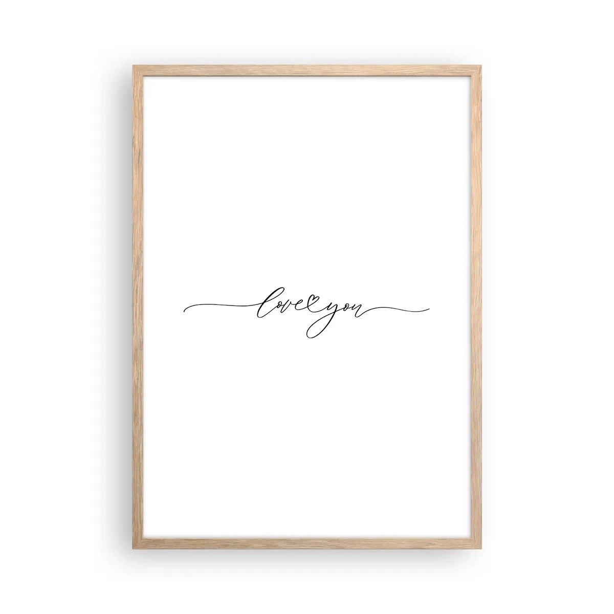 Poster in einem Rahmen aus heller Eiche - Schwarz auf weiß - 50x70 cm
