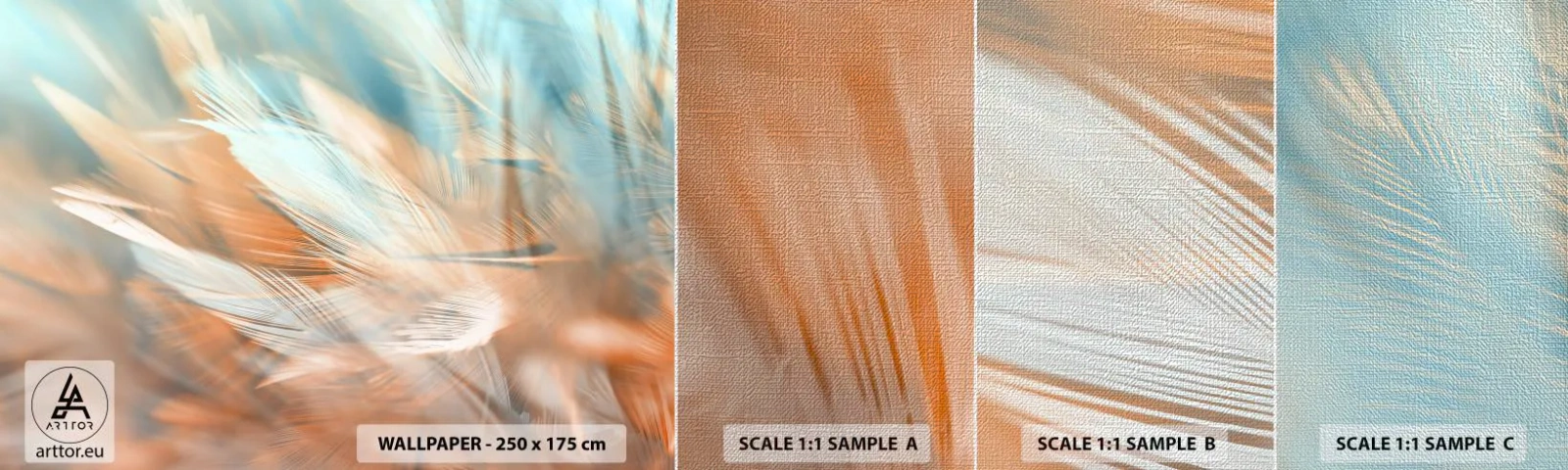 Fototapeten Muster Premium Canvas - Im Land der Sanftmut - Empfindlich, Gefieder, Minimalismus - 100x30 cm