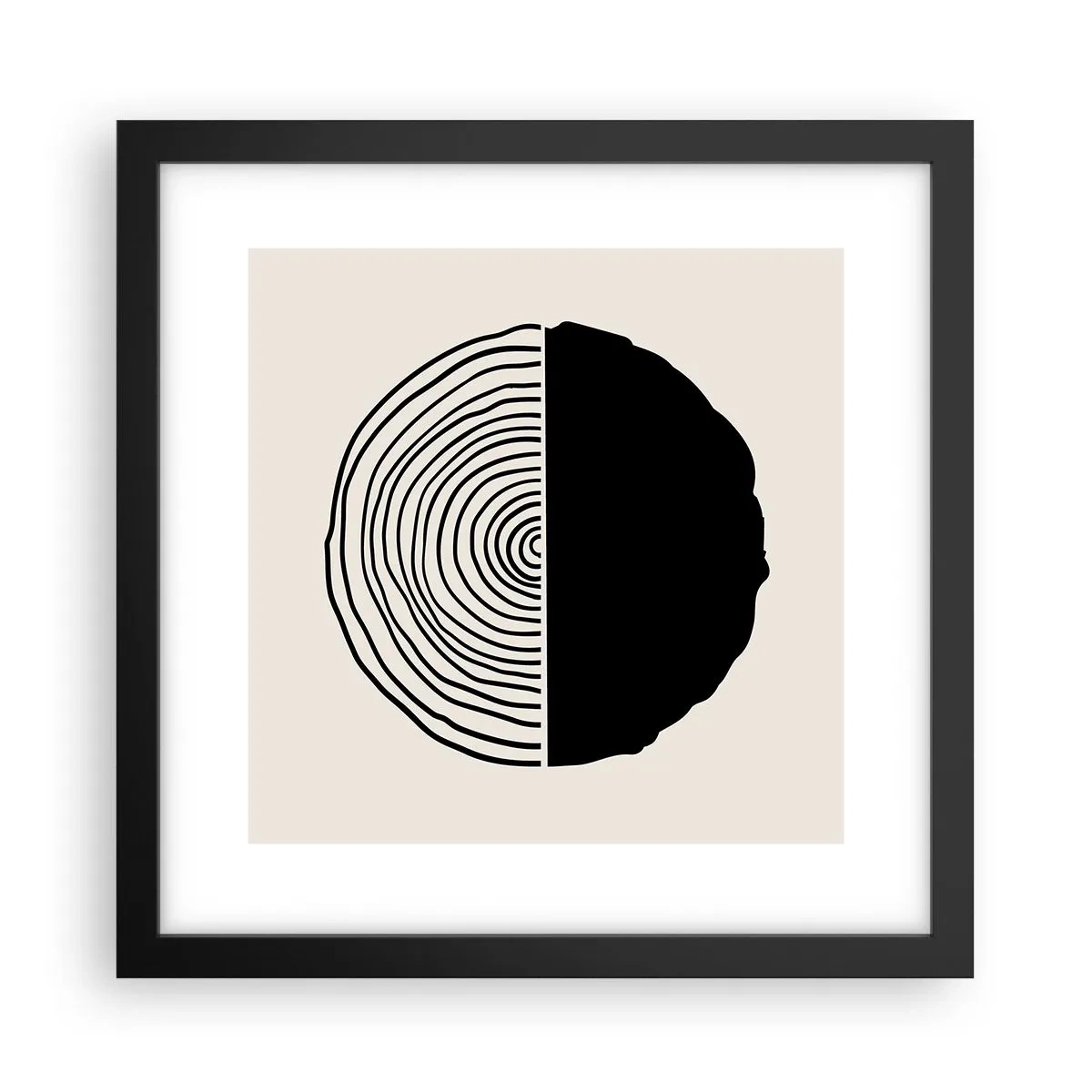 Poster in einem schwarzem Rahmen - Halb und halb - 30x30 cm