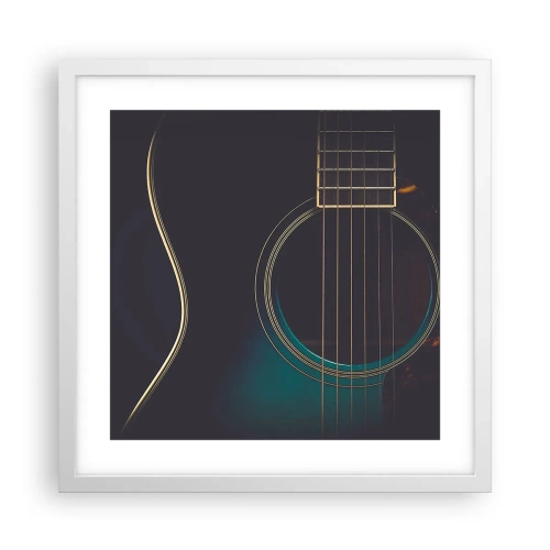 Poster in einem weißen Rahmen - Einen Moment bevor es ertönt - 40x40 cm