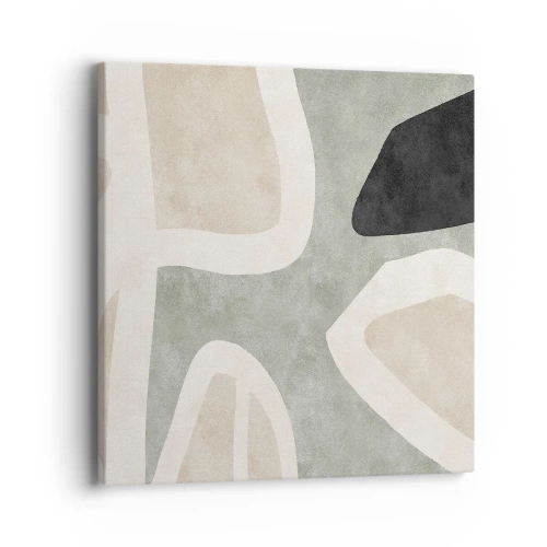 Bild auf Leinwand - Leinwandbild - Komposition mit schwarzem Motiv - 40x40 cm