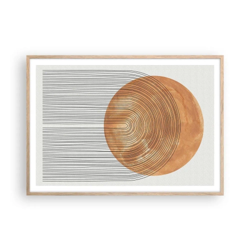 Poster in einem Rahmen aus heller Eiche - SonnenKomposition - 100x70 cm