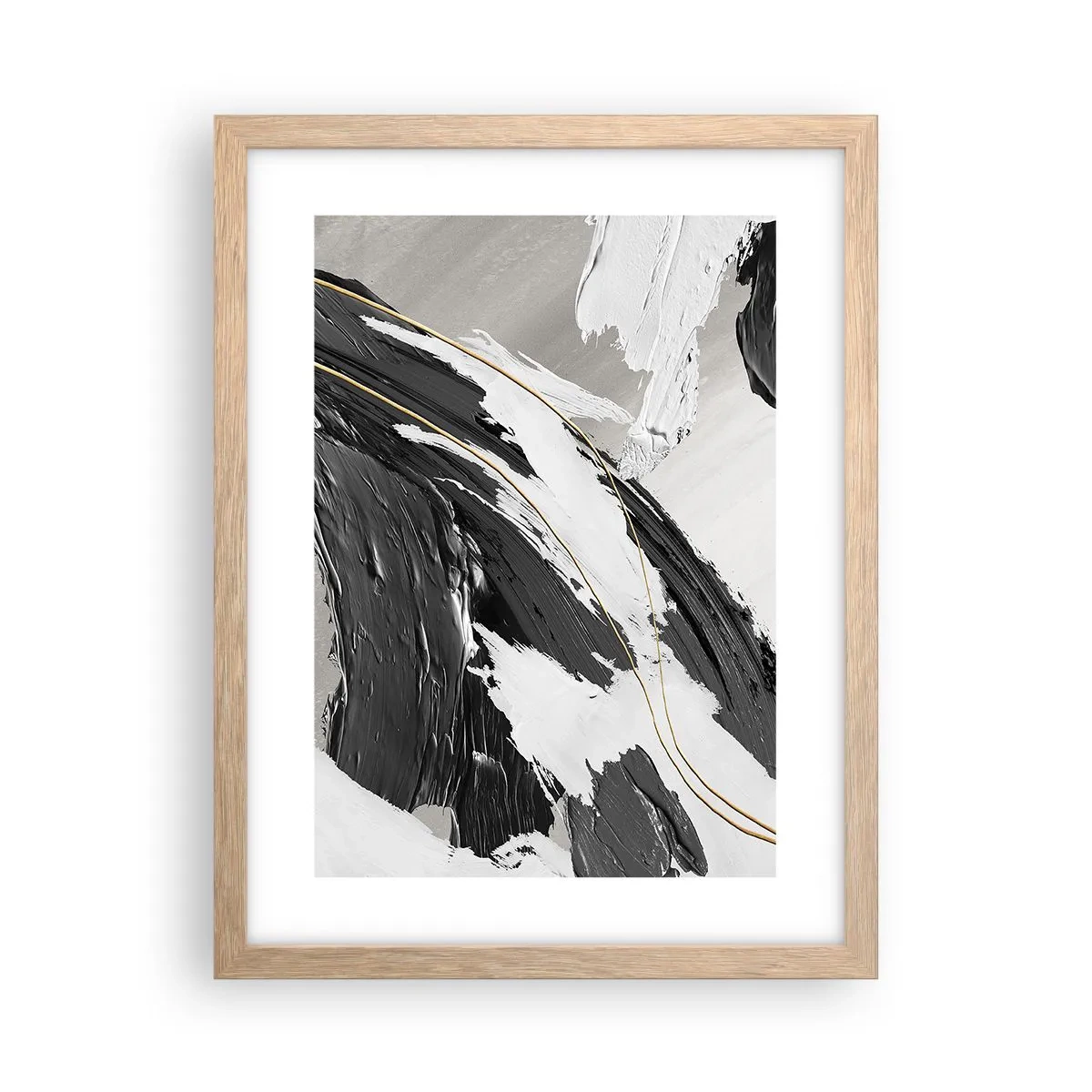 Poster in einem Rahmen aus heller Eiche - Abstraktion in großem Stil - 30x40 cm