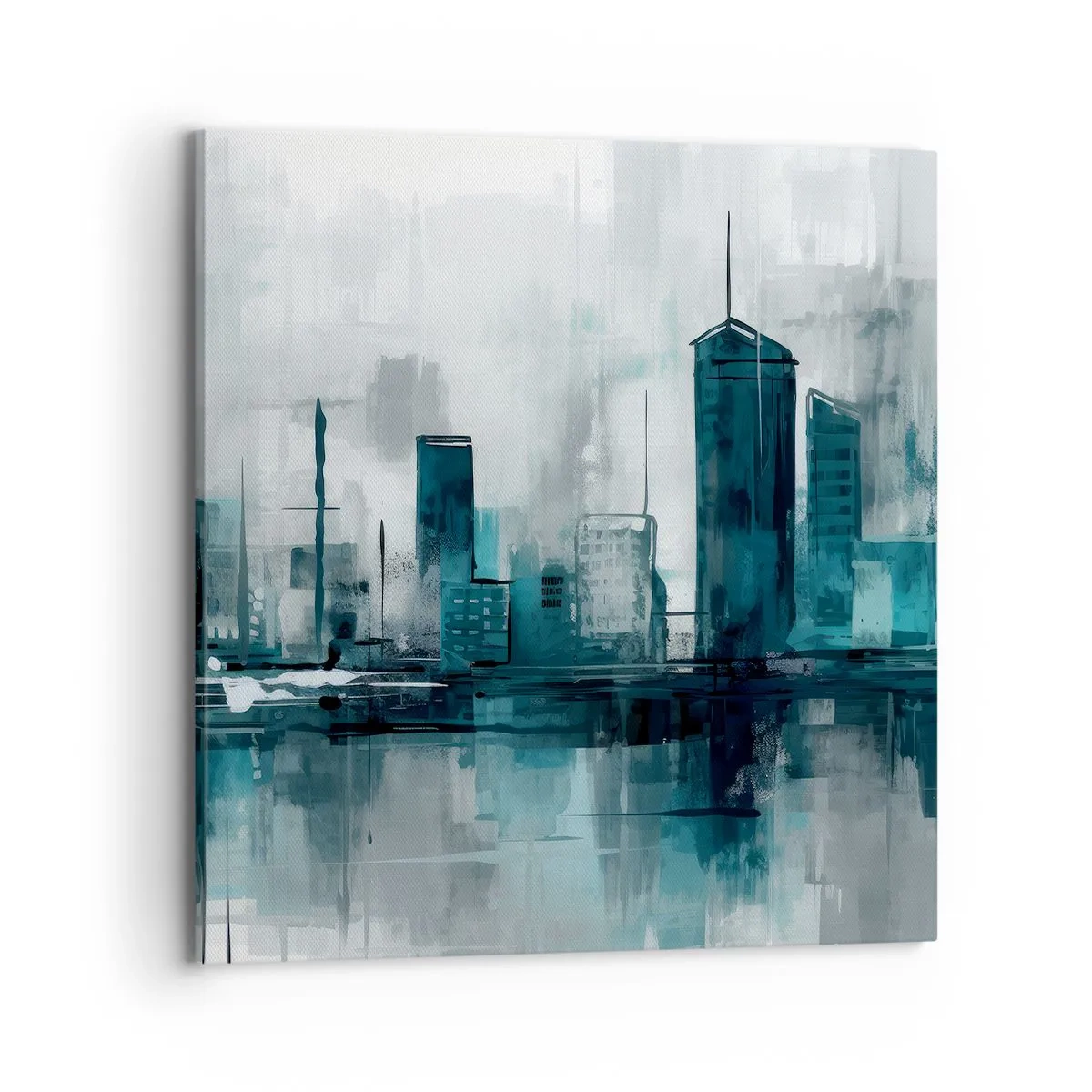 Bild auf Leinwand - Leinwandbild - Eine Stadt in der Farbe des Regens - 70x70 cm
