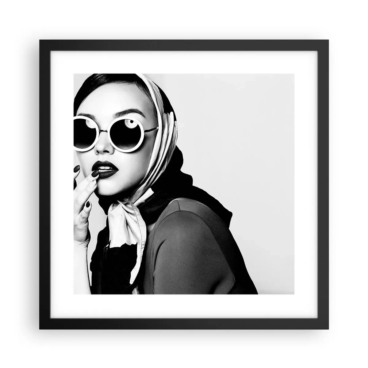 Poster in einem schwarzem Rahmen - Grüße aus den 1960er Jahren - 40x40 cm