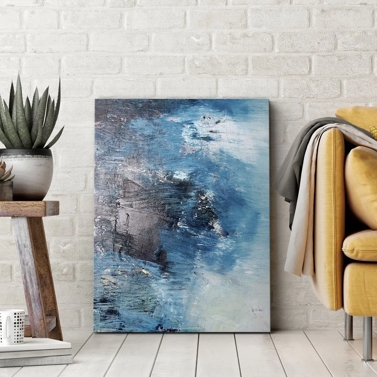 Bild auf Leinwand - Leinwandbild - Rhapsodie in Blau - 55x100 cm