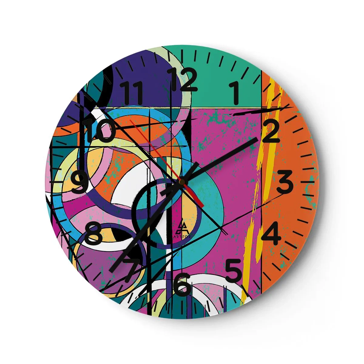 Wanduhr - Glasuhr - Rad für Rad - 30x30 cm