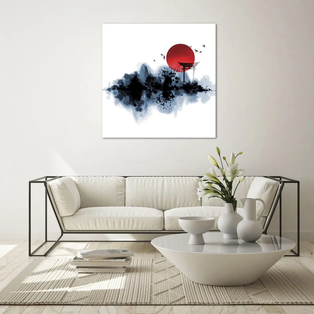 Glasbild - Bild auf glas - Japanische Sicht - 70x70 cm