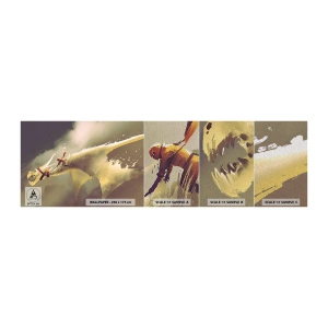 Fototapeten Muster Premium Sand - Die Welt zur Rettung - Abstraktion, Fantasie, Drachen - 100x30 cm