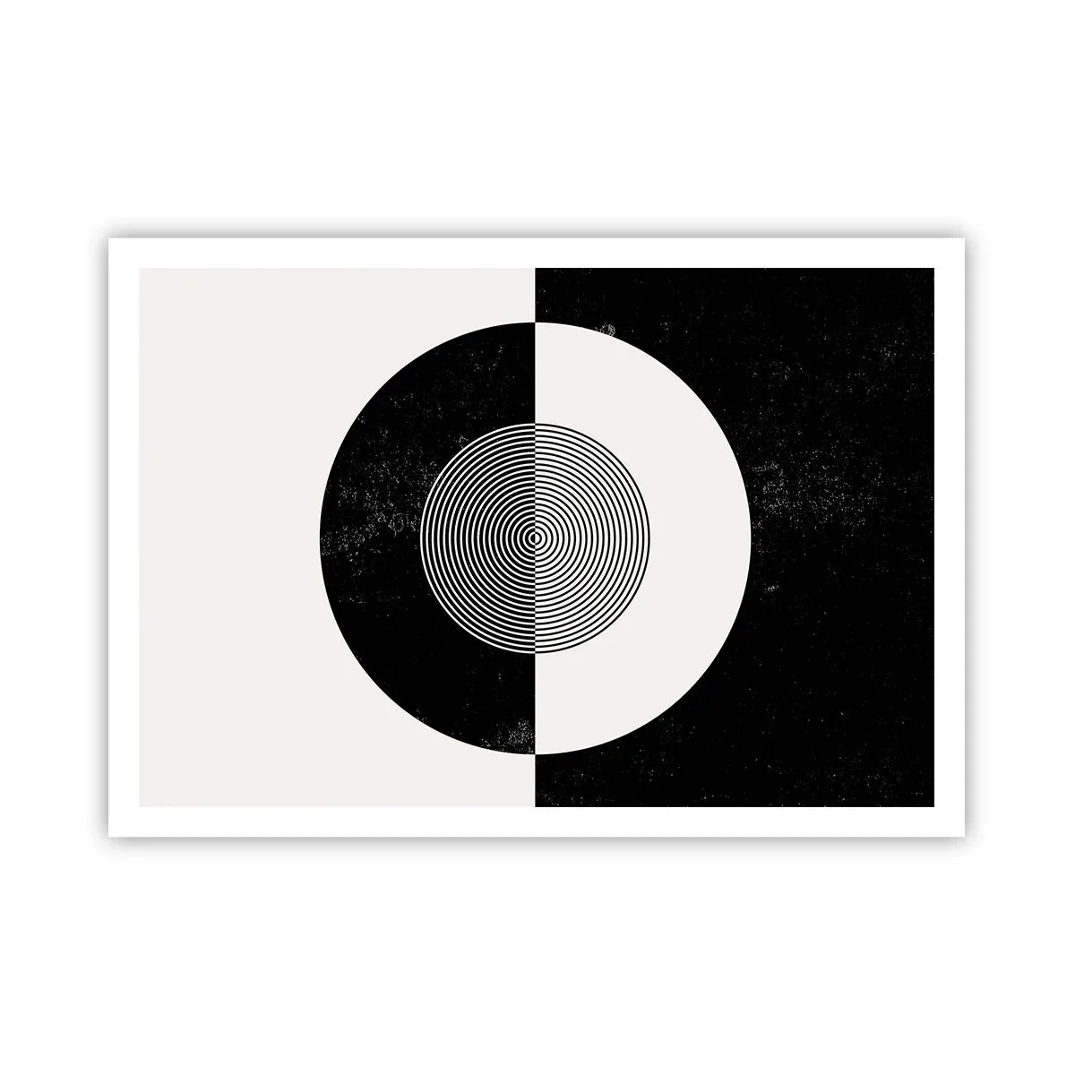 Poster - Grafisches Muster in kontrastierendem Schwarz und Weiß - 100x70cm - Harmonie in Schwarz und Weiß - Moderne Wanddekoration für Wohnzimmer und Schlafzimmer ARTTOR